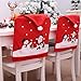 YOBAYE Santa Hat Chair Covers，Set of 6 Pack Kitch Chair Back Covers, Christmas Dinner Party Table Decorations,Santa Claus Snowman Chair Covers for Christmas Holiday Festival Decor