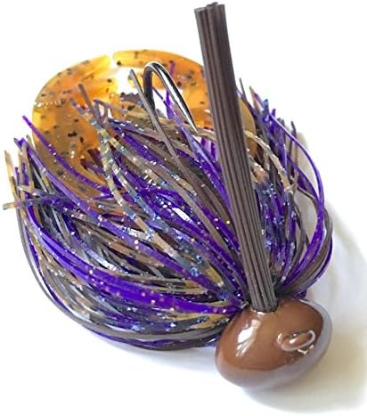 Screwy Lewy Lures Football Bass Jigs with Craw Trailer (PBJ, 1/4 oz)