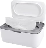 Yoosso Wipes Dispenser Case Grey Baby Wet Box Tissue Storage with Lid Seal view 1