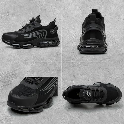 Gugifcto Safety Shoes Men Women Fashion Sneakers Non-slip Lightweight Breathable Comfortable Quick Release Safety Shoes with Steel Toe Cap 36-48 EU 36-48 EU