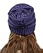 NYFASHION101 Unisex Multicolor Warm Cable Knit Thick Slouch Beanie Cap, Purple/Navy