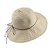 Double Couple Linen Wide Brim Summer Beach Sun Hat For Women Foldable Travel Packable UV Bucket Cap (Beige)