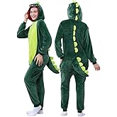DSMTALS Unisex Adult Animal Onesie Pajamas, Cozy Flannel Halloween Costume, Homewear, Sleepwear for Men and Women