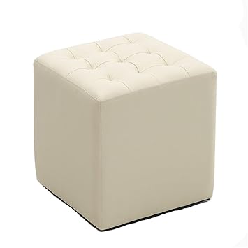 Hocker QX IAIZI Fußbank gepolstert Leder Ottoman Luxus Square Pouf
