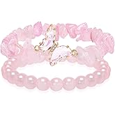 Artlunar Purple Butterfly Healing Bracelet, Gift Charm Jewelry with Beaded Bracelet for Women