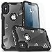Zizo Proton 2.0 Series Compatible with iPhone X Case Military Grade Drop Tested with Tempered Glass Screen Protector iPhone Xs Case Black Clear