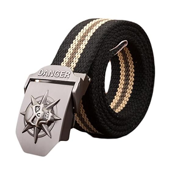 Ayli-Mens-Gothic-Skull-Tactical-Canvas-Web-Belt-Metal-Buckle-Black-Stripe-Fits-All-Pant-Sizes-Below-40-bt8a011bk120