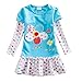 NEAT 2015 NEW Kid Girl Cotton Flower Dress Long Sleeve Blue F5061 4-5 Years