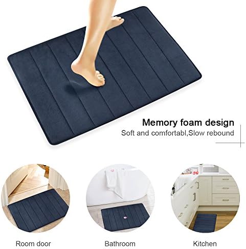 Townhouse Memory Foam Bath mat Set Soft Comfortable Water Absorbent Stylish Coral Fleece Surface, Non-Slip Backing Combo, 17X24in,Dark Coffee