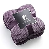 Kingole Flannel Fleece Luxury Throw Blanket, Lavender Purple Twin Size Jacquard Weave Pattern Cozy Couch/Bed Super Soft and Warm Plush Microfiber 350GSM (66 x 90 inches)