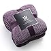 Kingole Flannel Fleece Luxury Throw Blanket, Lavender Purple Twin Size Jacquard Weave Pattern Cozy Couch/Bed Super Soft and Warm Plush Microfiber 350GSM (66