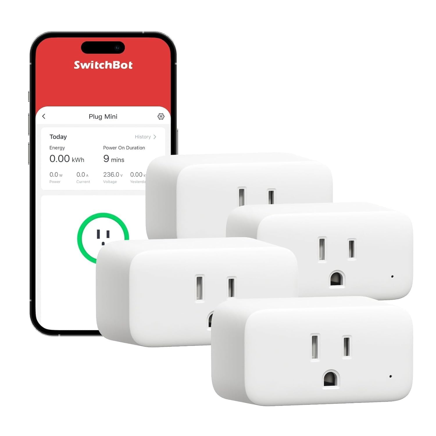 Photo 1 of ?2025 New? SwitchBot Smart Plug Mini 15A(4 Pack), Energy Monitor, Smart Home WiFi(2.4GHz) & Bluetooth Outlet, Compatible with Alexa & Google Home, APP Remote Control & Timer Function, No Hub Required