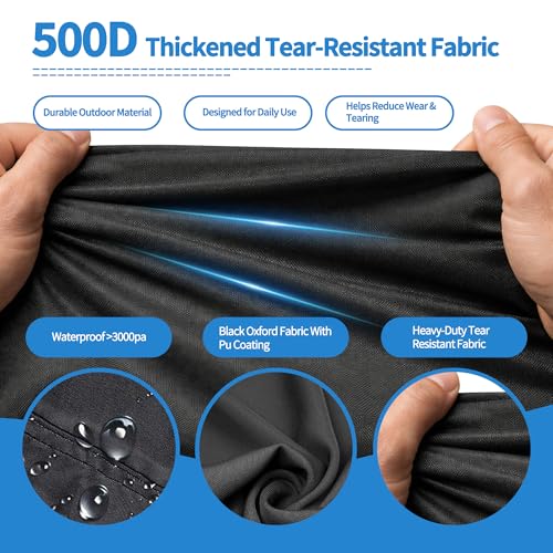 Neuradical 500D Oval Cover for Above Ground Pools, UV and Tear Resistant, 305 x 610 cm, Windproof Protection with Reflective Strips, Waterproof and Weatherproof.