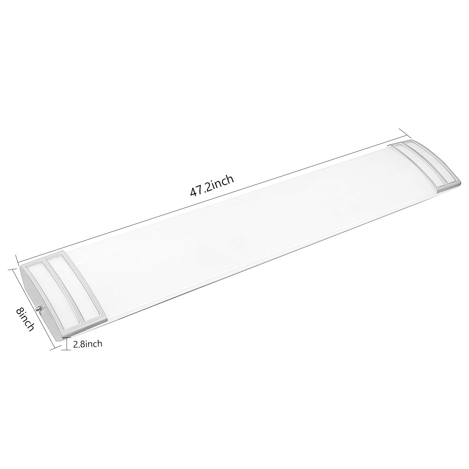 FaithSail 4FT LED Light Fixture 50W 5600lm Flush Mount Linear Lights, 4000K, 1-10V Dimmable, 4 Foot LED Kitchen Lighting Fixtures Ceiling for Craft Room, Laundry, Fluorescent Replacement