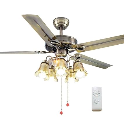 Amazon Com Industrial Ceiling Fan Light Retro With 5 Blade Indoor