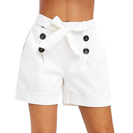 womens knee length shorts elasticated waist