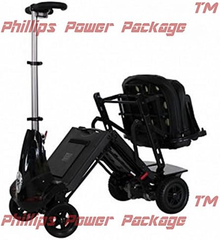 Solax Mobility - Mobie Classic - Folding Travel Scooter - 4-Wheel - Black - PHILLIPS POWER PACKAGE TM - TO $500 VALUE