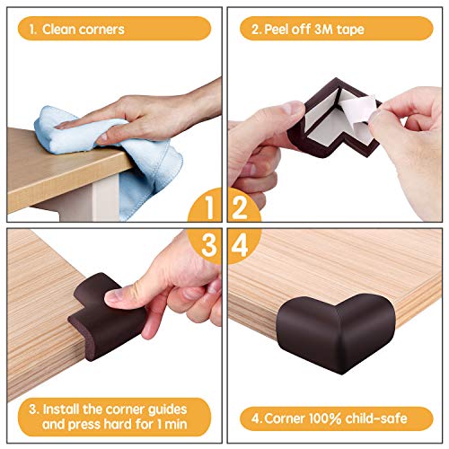 Baby-Proofing-Corner-Protector-12-Pack-NBR-Material-Thickening-Brown-Corner-Guards-for-Furniture-Desk-Child-Safety-Corner-Bumper-Table-Corner-Covers-for-Kids