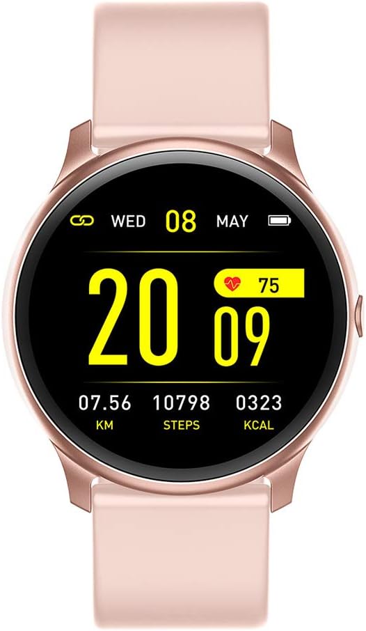 HX0945 KW19 Smart Watch Women Blood Oxygen Pressure Smartwatch Heart Rate Smartwatch Remote Control Music IOS Android,Pink