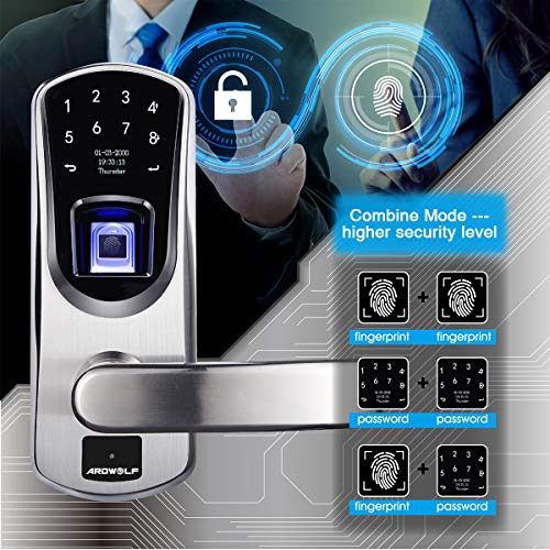Ardwolf-A60-Biometric-Door-Lock-Keyless-Entry-Fingerprint-and-Keypad-Electronic-Smart-Locks-with-Backup-Keys-for-Homes-Front-Door-304-Stainless-Steel-US-TI-chip-Irreversible-Right-Handle