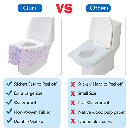 Toilet Seat Covers Disposable Extra Large 20 Packs, Waterproof & Non Slip, Keep Clean, Individually Wrapped for Travel or Home, Toddlers Potty Training, Suitable for Adults, Pregnant Women (Star)