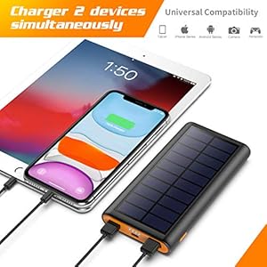 AOPAWA Powerbank Solare 26800mAh, Caricabatterie Solare Portatile Caricatore Solare Grande capacità Batteria Esterna… - immagine 5