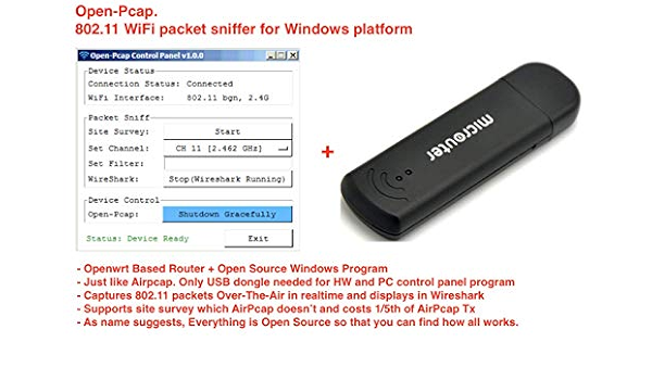 Amazon Com Openpcap Wifi Sniffer 802 11 Wireless Packet Capture For Windows Airpcap Alternative Computers Accessories