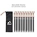 Terra Hiker Ultra-Lightweight Tent Stakes, Stake kit with Pulling Cords & Carrying Pouch, 18cm Long Aluminum Alloy Tent Pegs for Camping Tent (Black 12-Piece)