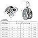 DasMarine 3 Pack M20 Double Pulley Block in 304 Stainless Steel Crane Swivel Hook Double Pulley Roller Loading (M20)