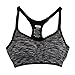 ROPALIA Women Fitness Yoga Stretch Tank Top Seamless Racerback Padded Sports Bra Black Large