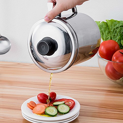 Oil Storage Grease Keeper, Grease Strainer Pot Grease Container With Mesh Strainer 1.7 L (8 Cups)