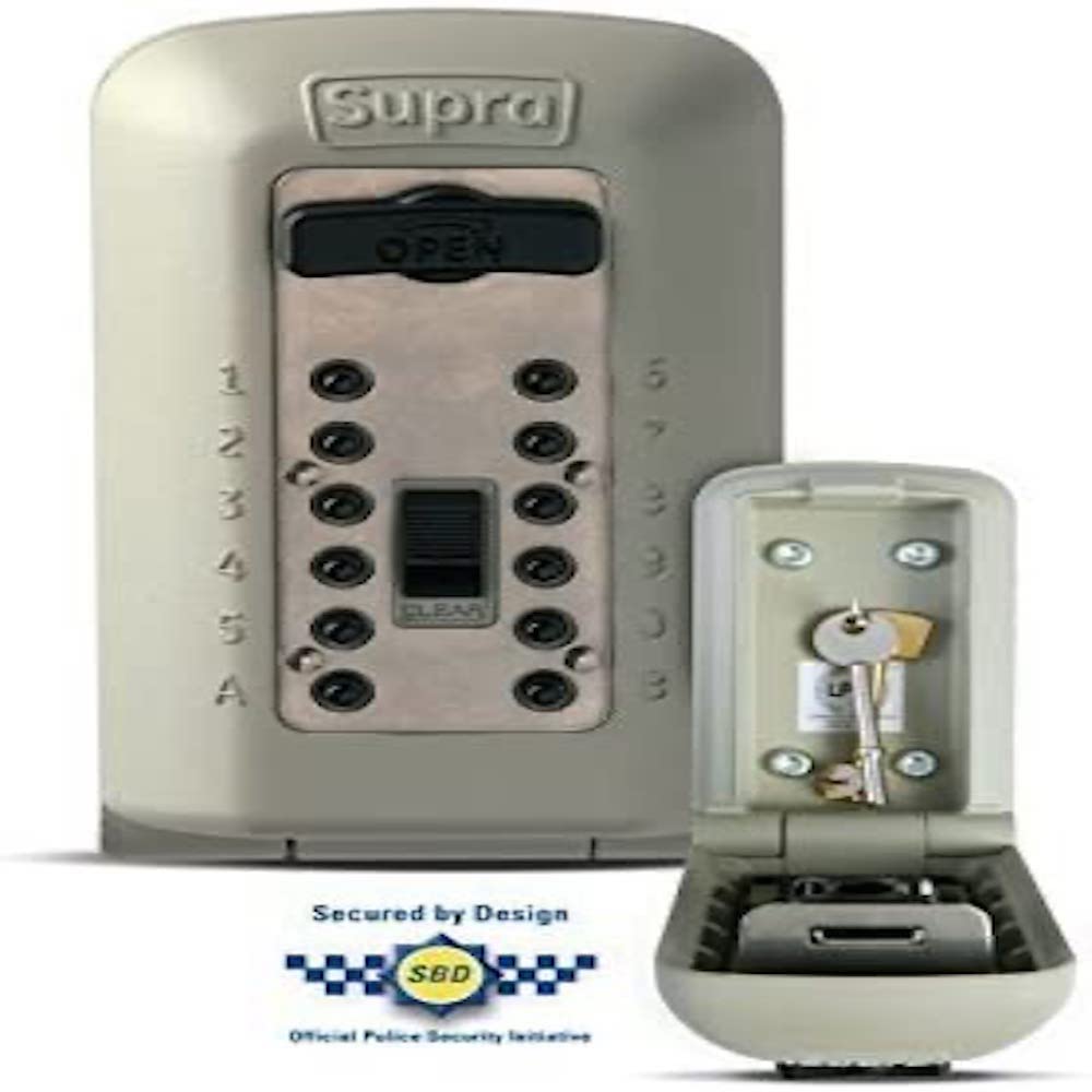NRS Healthcare Supra M61469 C500 Key Safe Secure/Wall Mounted/Outdoor/Key Storage Device, Cream