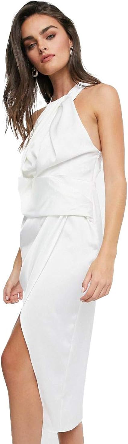 satin halterneck dress