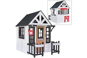 KidKraft Riverscape Wooden Playhouse with Working Doorbell, Fence, Kitchen and Pet Door