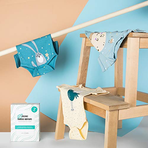 Newborn-Baby-BoyGirl-Unisex-Bodysuits-3-Set-Organic-Bamboo-Clothing-in-a-Gift-Box