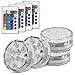 Topist Submersible LED Light, 10-LED RGB Waterproof Battery Powered Lights with IR Remote Controller for Aquarium, Vase Base, Pond, Swimming Pool, Garden, Party, Wedding, Christmas, Halloween,4 Pack
