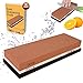 Premium Knife Sharpening Stone, 2-in-1 400 & 1000 Grit Whetstone, Home Sharpener Stones with Rubber Holder for Kitchen & Outdoor Knives by YUKSY