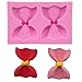 WYD Two Bow Shape Silicone Mold,Handmade Soap Mold,Cake Mold Decorating,Fondant Baking Mold