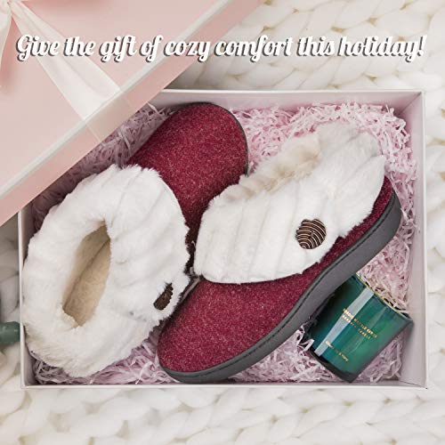 Wishcotton-Womens-Cute-Comfy-Fuzzy-Felt-Memory-Foam-Slippers-Indoor-Outdoor-Nonslip-Rubber-Sole-House-Shoes