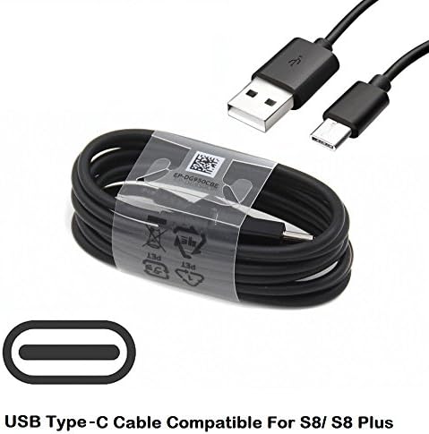 YCNEX S8/ S8 Plus Type-C USB Data Cable with Fast Charging Speed Compatible for Samsung Galaxy S8/ Samsung Galaxy S8 Plus - (Black)