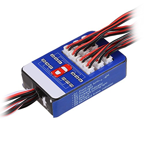 Goolsky 12 LED Lighting System Kit Steering Brake Smart Simulation Flash Lights for 1/10 Scale Models RC Car Yokomo Tamiya HSP HPI AXIAL RC4WD Traxxas