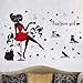 WDA Fashion Girl Wall Sticker Elegant Shopping Various High Heels PVC Romovable Wall Decals Home Decals Marriage Decor