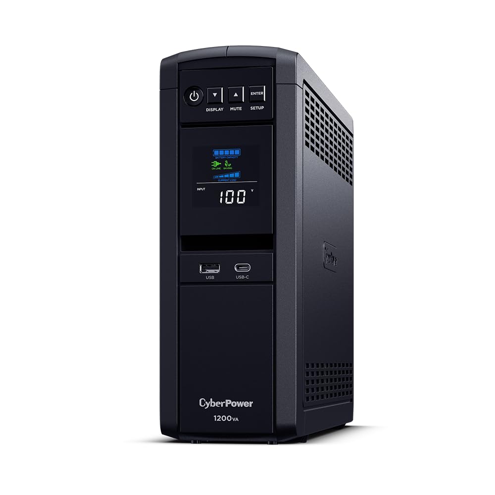 CyberPower (サイバーパワー) CP1200PFCLCDJP 無停電電源装置 UPS ラインインタラクティブ給電/正弦波 1200VA/780W ホームオフィス向け 角度調節可能カラー液晶画面付 3年保証商品画像