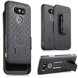 Microseven® LG G5 Case, Super Slim Hard Shell Holster Case Combo with Kickstand and Belt Swivel Clip for LG G5 with Microseven Packaging (Wave Black)