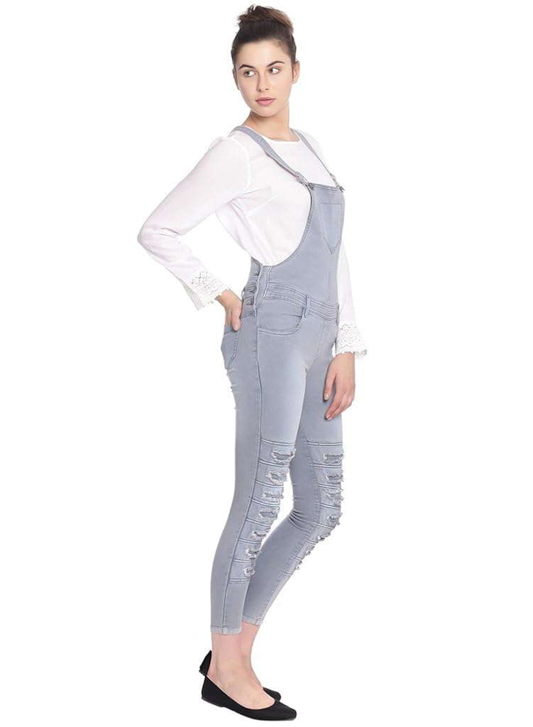 broadstar women denim grey dungarees