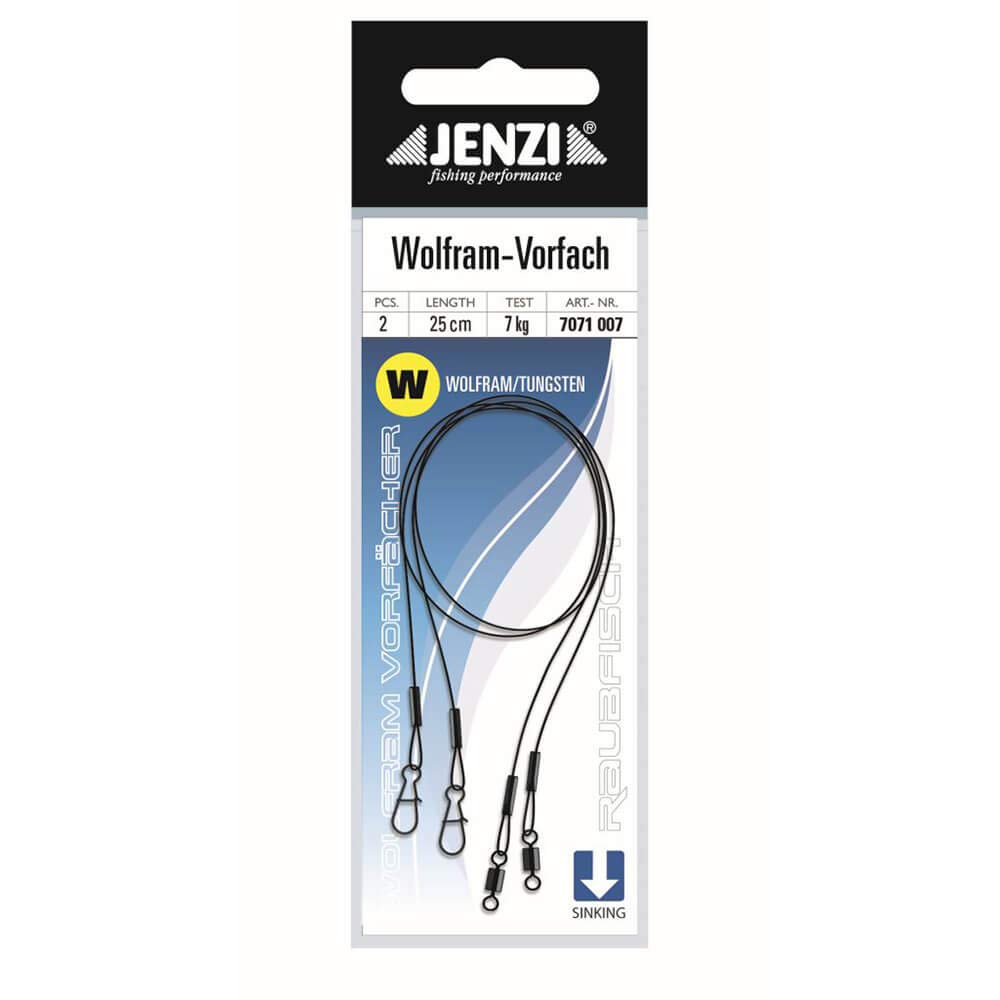 Jenzi Tungsten Leaders Leader with Carbiner and Swivel 25 cm Pack of 2 15.0 kg