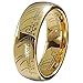 Gold Plated 18k Elvish Script Tungsten Carbide Unisex Laser-etched Wedding Ring Band- 7mm (10.5)