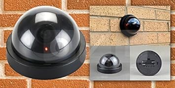 Soptool 1 Pcs Dummy CCTV Dome Camera with Blinking red LED Light. for Home or Office Security