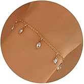 Havopso Gold Chain Bracelets for Women 18K Gold Plated Fruit CZ Chunky Cuban Chain Starfish Charm Bracelet Simple Jewelry Christmas Gift