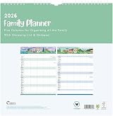 1ABOVE 2026 Family Organiser Calendar Wall Planner with Memo Pad & Shopping List view 2